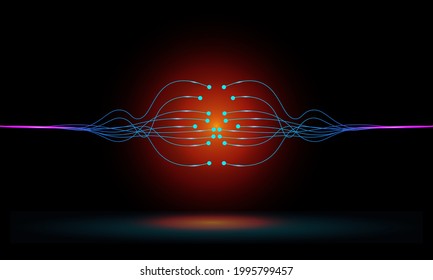 Fondo de la línea de onda abstracta con un efecto luminoso hermoso