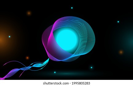 Fondo de la línea de onda abstracta con un efecto luminoso hermoso