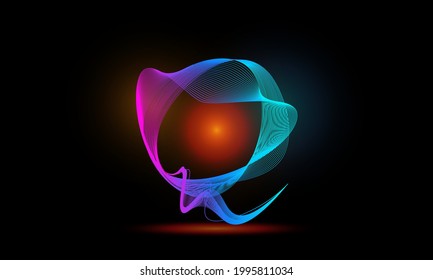 Abstract wave line background, with beautiful light effect