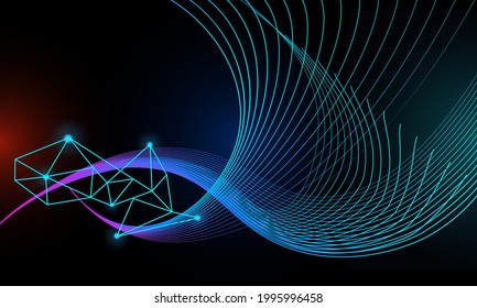 Abstract wave line background, with beautiful light effect
