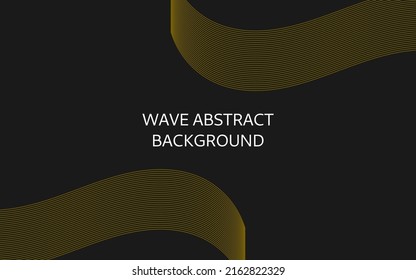 Resumen del fondo de la línea de onda con color negro. Línea de ondas de fondo de escritorio con color oro. Fondo de la línea de onda del vector