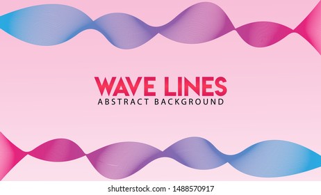 Abstract Wave Line Background Design Vector, Spectrum Frame Concept, Romantic Color
