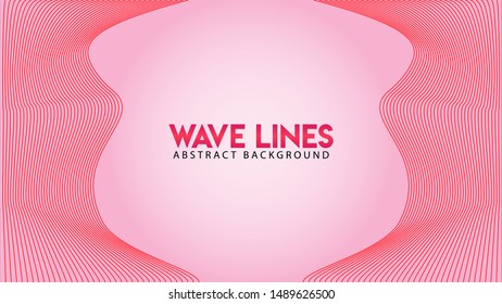 Abstract Wave Line Background Design Vector, Spectrum Frame Concept, Romantic Color, Beautiful Background Template