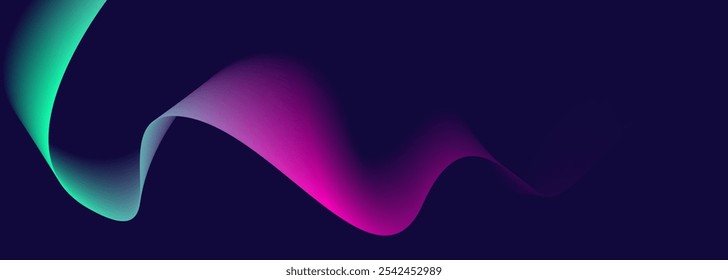 Design de plano de fundo de linha de onda abstrata com cor de gradiente. Conceito tecnológico