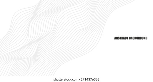 Abstract wave line background. Grey dynamic striped texture. Warped and curved lines wallpaper for tech design template, presentation, brochure, leaflet, booklet. Vector backdrop