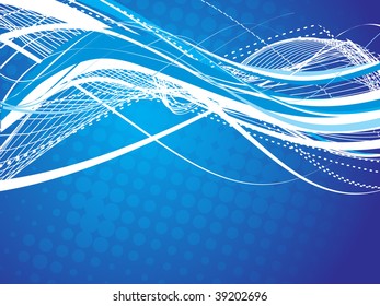 abstract wave line background with halftone background