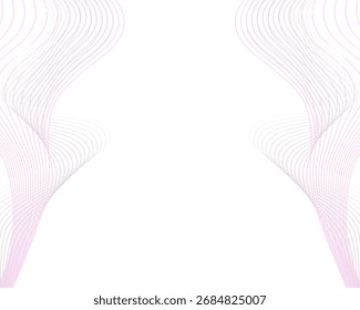 Fondo de línea de onda Abstractas: borde minimalista rosa claro, marco de línea curva suave: diseño moderno de onda Abstractas de gradiente