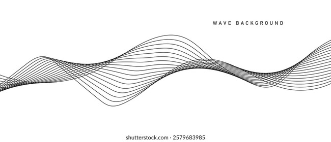 Abstract Wave Line Background for Minimalist Templates and Banners