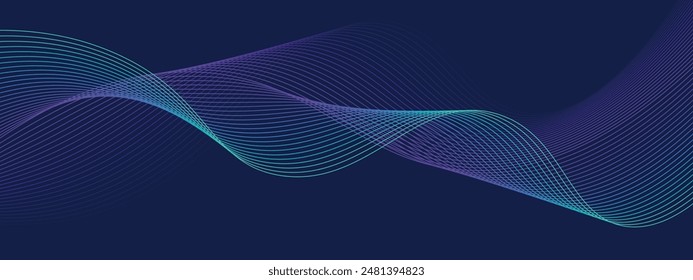 Abstract wave line background. Modern blue wave line. Futuristic technology concept. Suit for cover, poster, banner, brochure, header, website