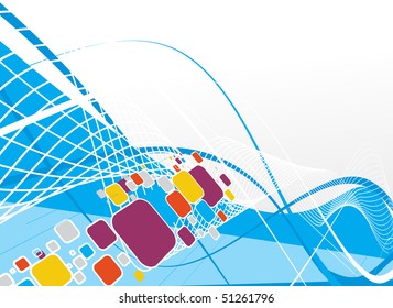abstract wave line background with space of your text, vector illustration,