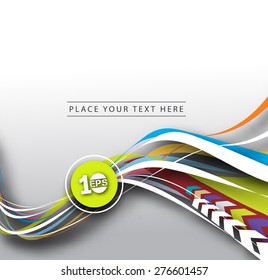 Abstract Wave Line Background, Vector Illustration.