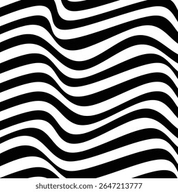 Abstract wave line black and white with isolated transparent background. Abstract wave zebras line