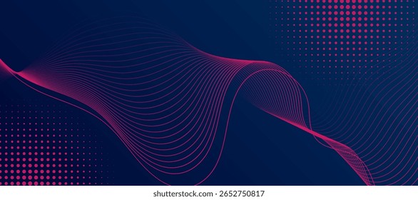 Línea de onda Abstractas de fondo azul. Patrón de onda dinámica. Concepto de tecnología futurista. Traje para el Anuncio, cartel, cubierta, folleto, volante, Sitio web
