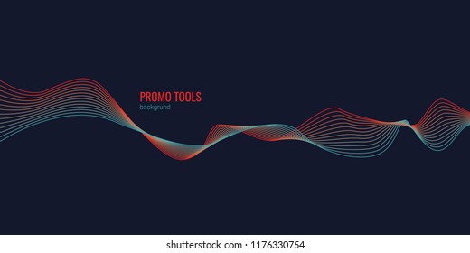 Abstract wave line color background. Gradient line motion. Vector designt template