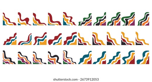Coleção de Cantos de Linha de Onda Abstrata