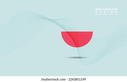 Abstract wave line curve spectrum in blank space pastel color background design template