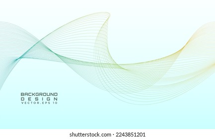 Abstract wave line curve spectrum in blank space gradient color background design template