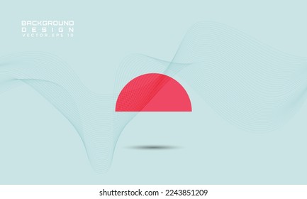 Abstract wave line curve spectrum in blank space pastel color background design template