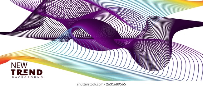 abstract wave line design background, Abstract, smooth, transparent, blue, wave design element. gradient color wave. Wave of blue movement curve of a smoky flow