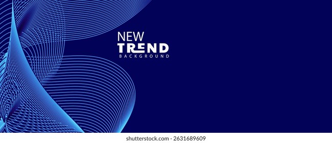 Fondo abstracto del diseño de la línea de la onda, Abstractas, liso, transparente, azul, elemento del diseño de la onda. Onda de curva de movimiento azul de un flujo humeante