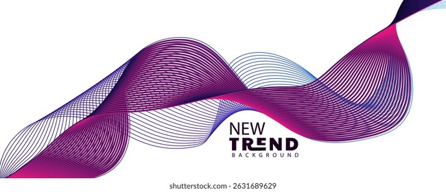 abstract wave line design background, Abstract, smooth, transparent, blue, wave design element. gradient color wave. Wave of blue movement curve of a smoky flow