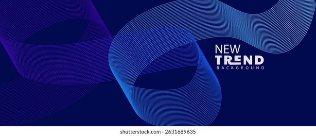 abstract wave line design background, Abstract, smooth, transparent, blue, wave design element. gradient color wave. Wave of blue movement curve of a smoky flow