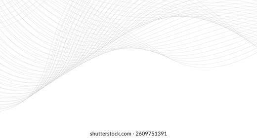 Abstract Wave Line Design in Elegant Gray and White Motion with Flowing Light Effects on an Isolated Background – Perfect for Music Events, Modern Flyers, and Digital Visual Identities