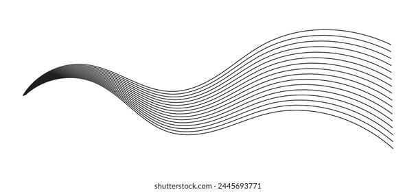 Abstract wave line design on white background. Abstract background with  wave, Vector illustration.