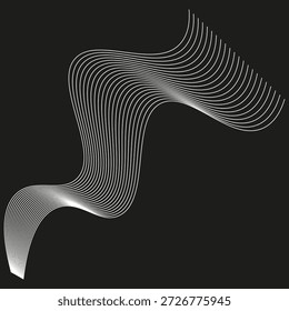 Línea de onda Abstractas. Vector de flujo digital. Red de malla. Curva de sonido art. EPS 10.