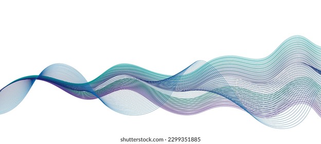 Abstrakte Wellenlinie. Digital Frequency Equalizer. digitaler Stylisierter Kunsthintergrund. Vektorgrafik