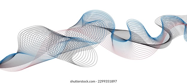 Abstract wave line. Digital frequency equalizer. digital Stylized line art background. Vector