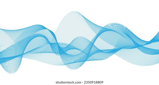 Abstract wave line. Digital frequency equalizer. digital Stylized line art background. Vector