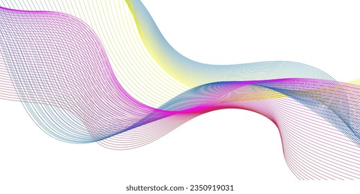 Abstract wave line. Digital frequency equalizer. digital Stylized line art background. Vector