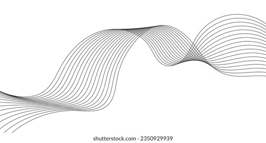 Abstract wave line. Digital frequency equalizer. digital Stylized line art background. Vector