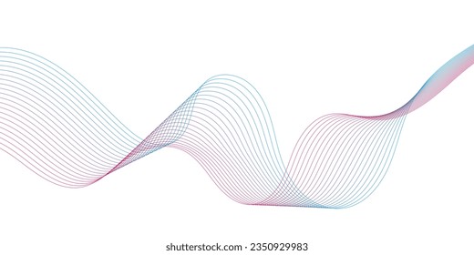 Abstract wave line. Digital frequency equalizer. digital Stylized line art background. Vector