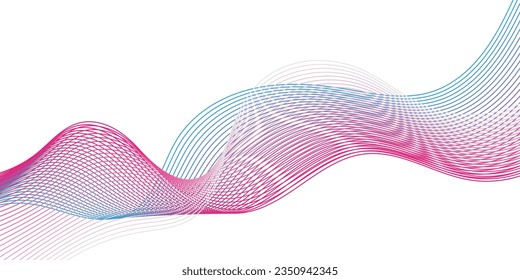 Abstract wave line. Digital frequency equalizer. digital Stylized line art background. Vector
