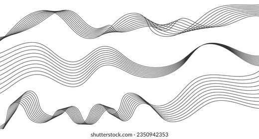 Abstract wave line. Digital frequency equalizer. digital Stylized line art background. Vector