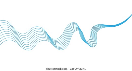 Abstract wave line. Digital frequency equalizer. digital Stylized line art background. Vector