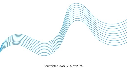 Abstract wave line. Digital frequency equalizer. digital Stylized line art background. Vector
