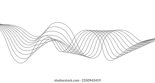 Abstract wave line. Digital frequency equalizer. digital Stylized line art background. Vector