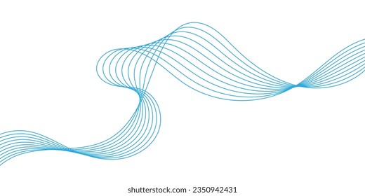 Abstract wave line. Digital frequency equalizer. digital Stylized line art background. Vector