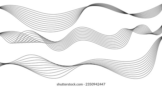 Abstract wave line. Digital frequency equalizer. digital Stylized line art background. Vector