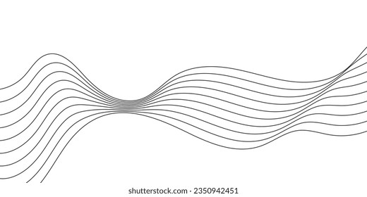 Línea de onda abstracta. Ecualizador de frecuencia digital. fondo de arte de línea estilizada digital. Vector