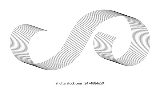 Abstract wave line. Digital frequency equalizer. digital Stylized line art background. Vector