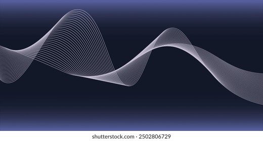 Abstract wave line. Digital frequency equalizer. digital Stylized line art background. Vector