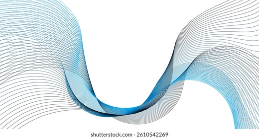 Abstract wave line. Digital frequency equalizer. digital Stylized line art background