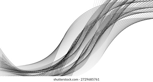 Linha de onda abstrata. Equalizador de frequência digital. Plano de fundo digital estilizado de arte de linha. Vetor

