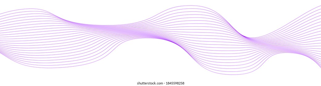 Línea de onda abstracta. Onda dinámica de muchas líneas sobre fondo blanco. Ilustración vectorial.