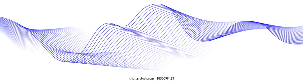 Línea de onda abstracta. Onda dinámica de muchas líneas sobre fondo blanco. Ilustración vectorial.
