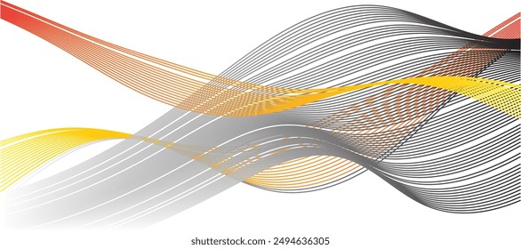 Abstract wave line dynamic pattern background design element. Vector concept of technology, science, music, modern